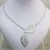 Fashion Double Leaf Pendant Necklaces for Women