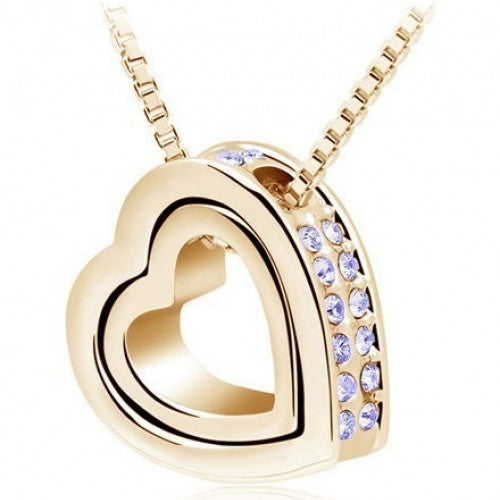 Austrian Fashion Jewelry Crystal Heart Pendant Necklace