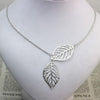 Fashion Double Leaf Pendant Necklaces for Women